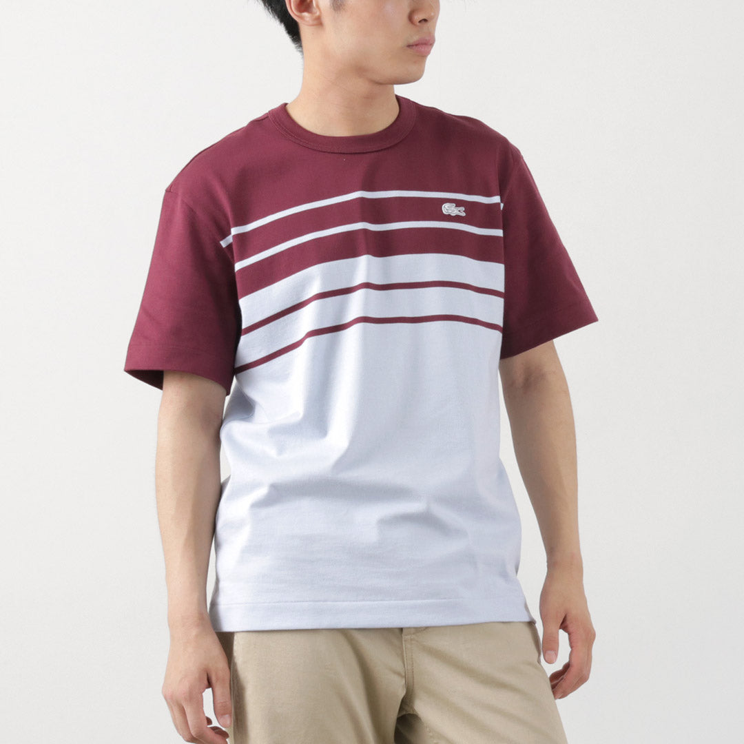 LACOSTE（ラコステ） ボーダー Tシャツ / トップス メンズ 半袖 綿 コットン フランス製