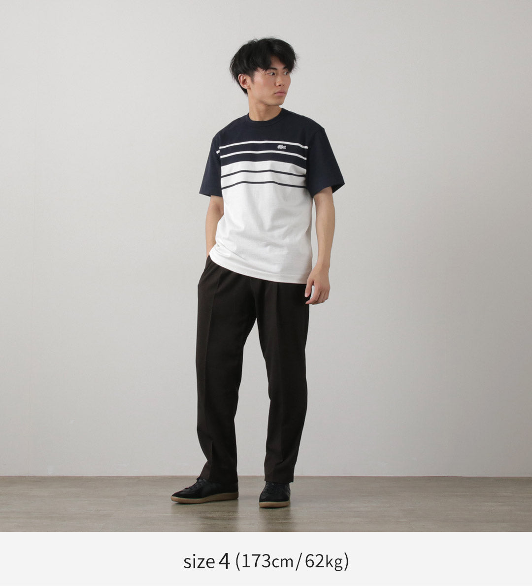 LACOSTE（ラコステ） ボーダー Tシャツ / トップス メンズ 半袖 綿 コットン フランス製