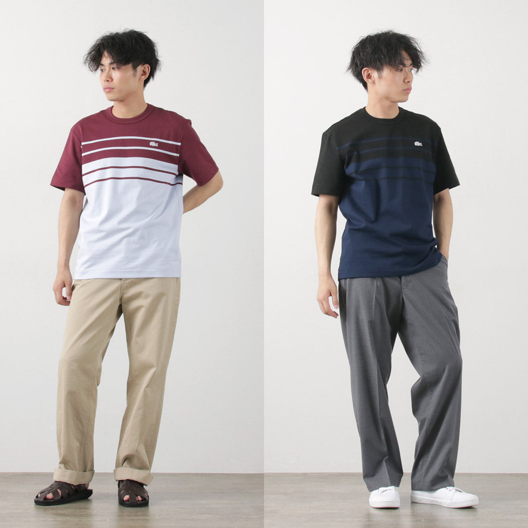 LACOSTE（ラコステ） ボーダー Tシャツ / トップス メンズ 半袖 綿 コットン フランス製