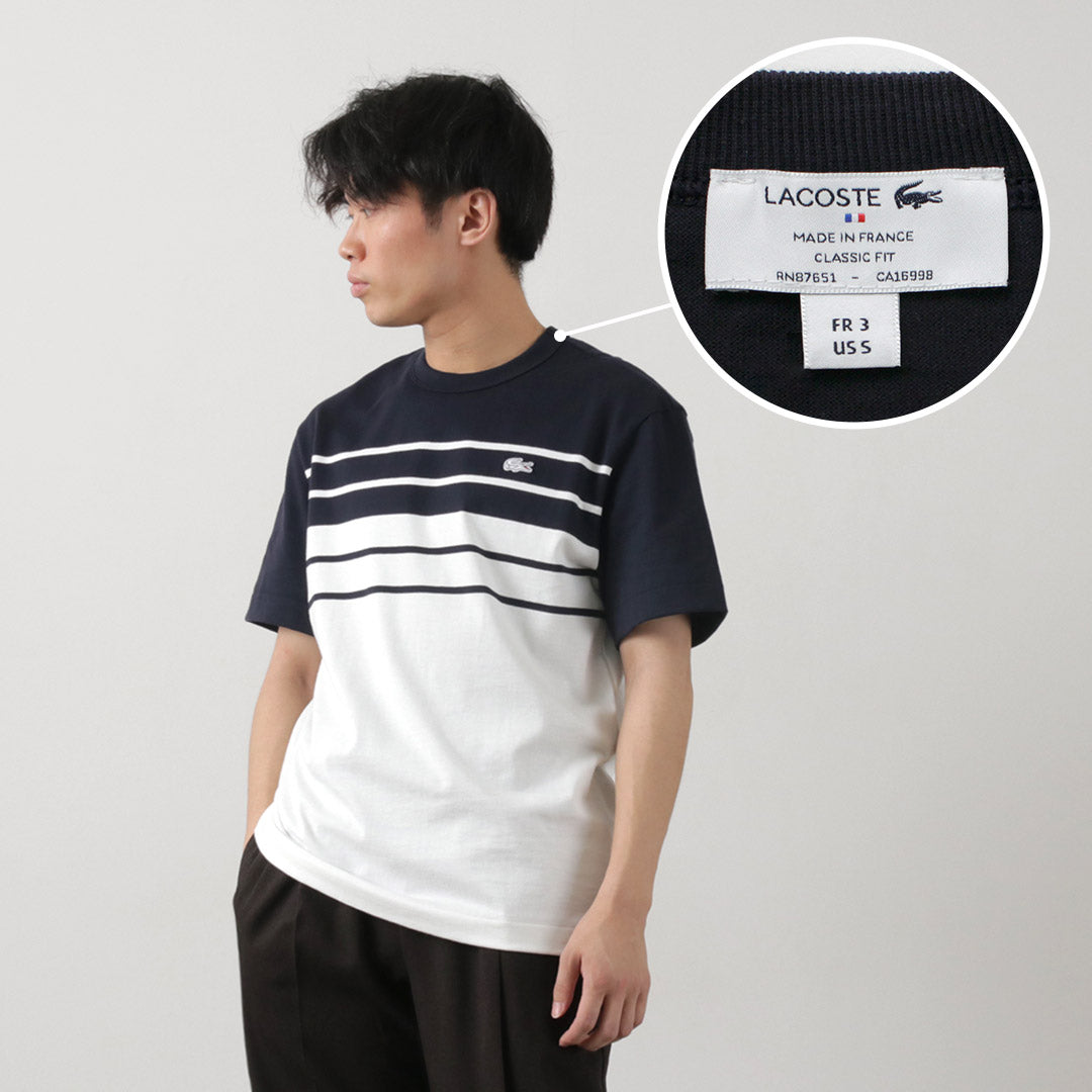 LACOSTE（ラコステ） ボーダー Tシャツ / トップス メンズ 半袖 綿 コットン フランス製