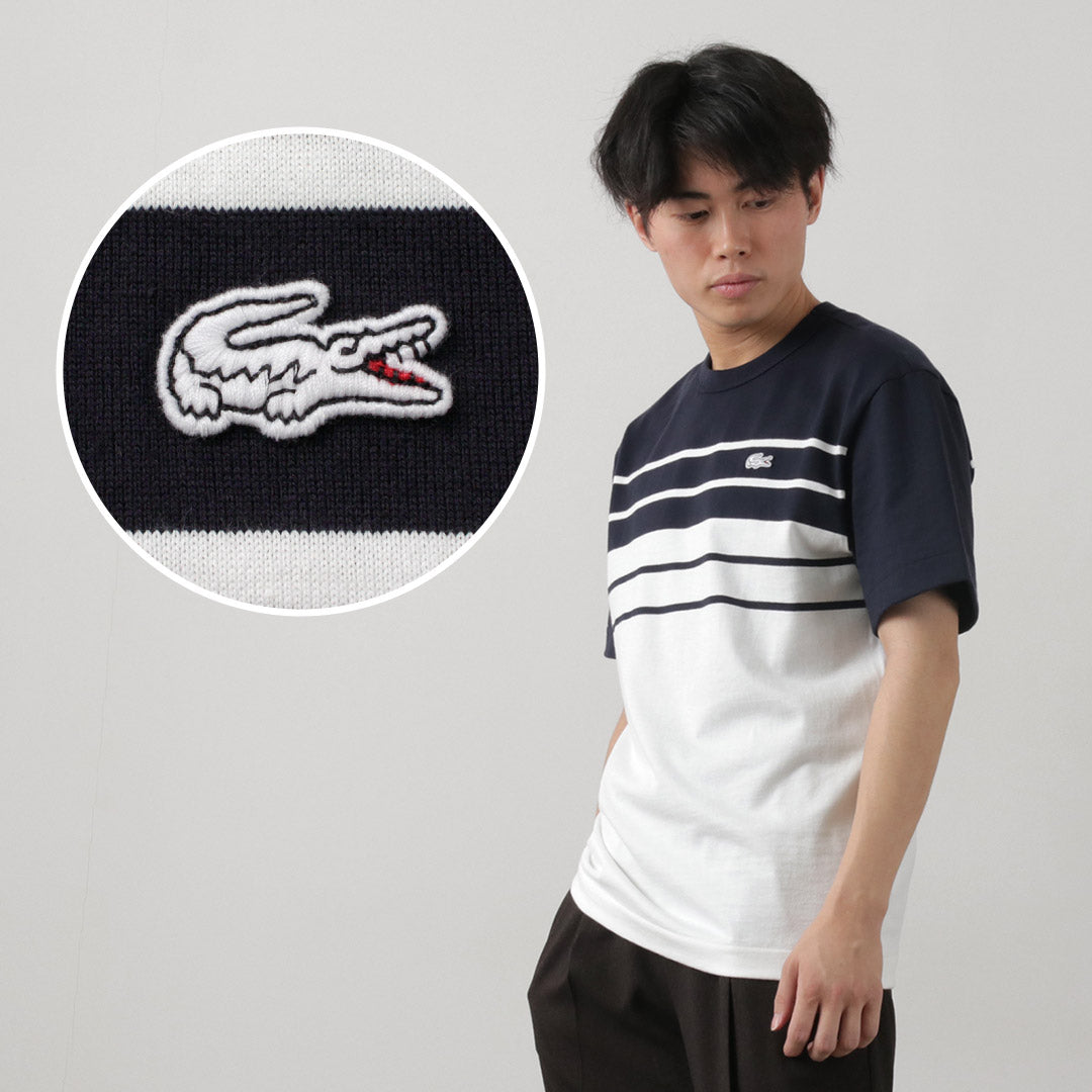 LACOSTE（ラコステ） ボーダー Tシャツ / トップス メンズ 半袖 綿 コットン フランス製