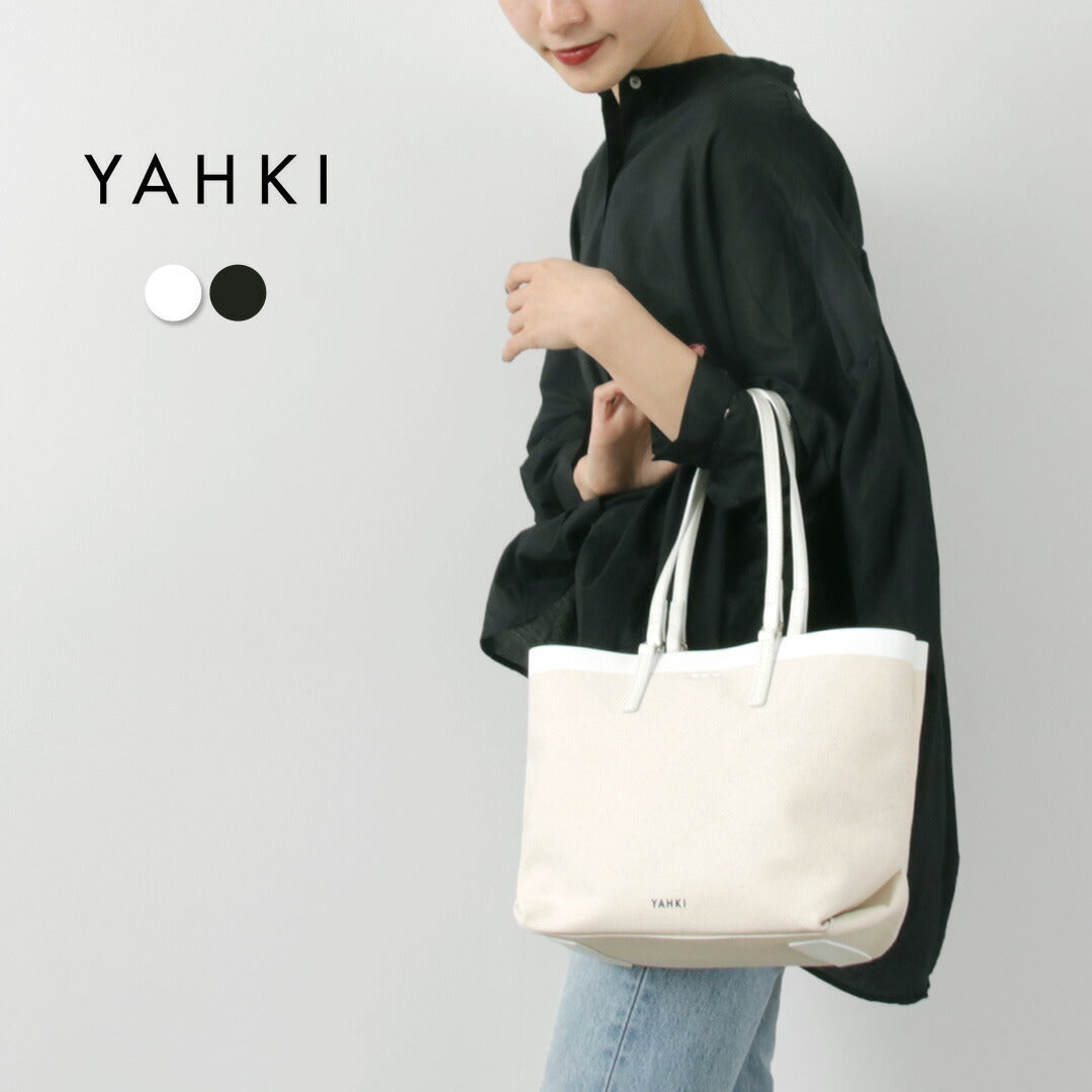 YAHKI（ヤーキ） レザーパイピング キャンバス ダブルハンドルトート（Small）｜ROCOCO ONLINE STORE