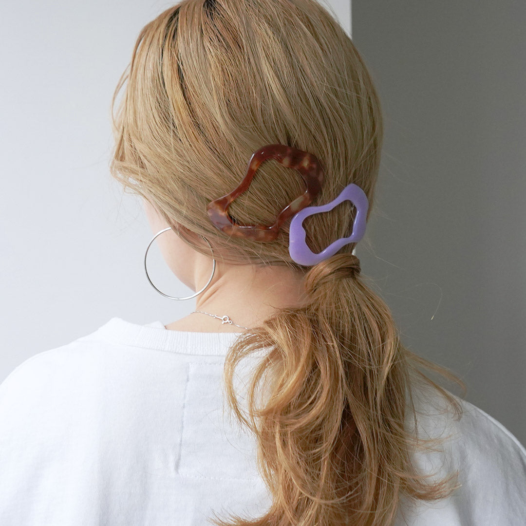 TRESSE（トレス） MANON 2サイズ ウェーブ バレッタ / ヘアアクセサリー 2セット プレゼント ギフト オケージョン 結婚式 MANON 2size WAVE Valette