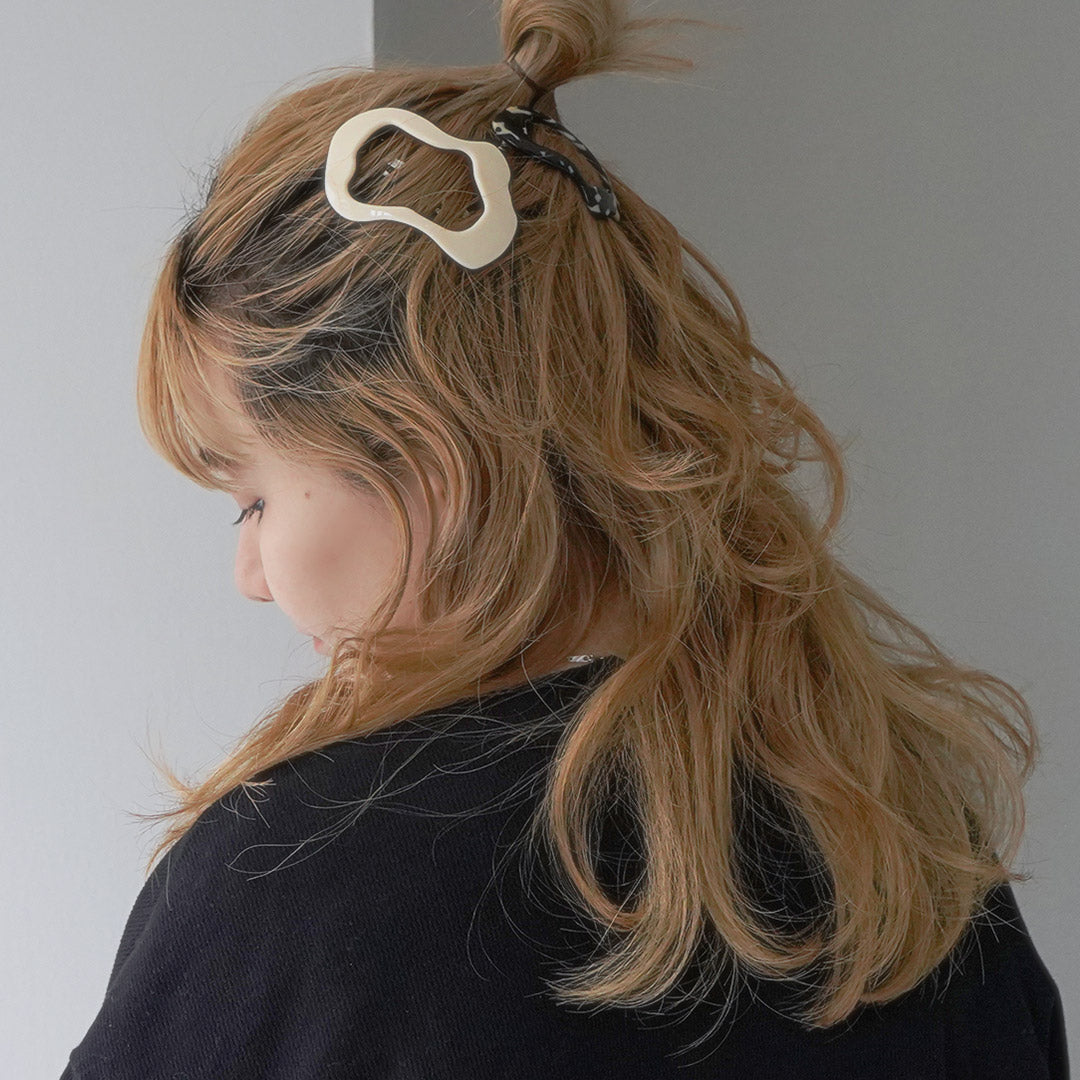 TRESSE（トレス） MANON 2サイズ ウェーブ バレッタ / ヘアアクセサリー 2セット プレゼント ギフト オケージョン 結婚式 MANON 2size WAVE Valette