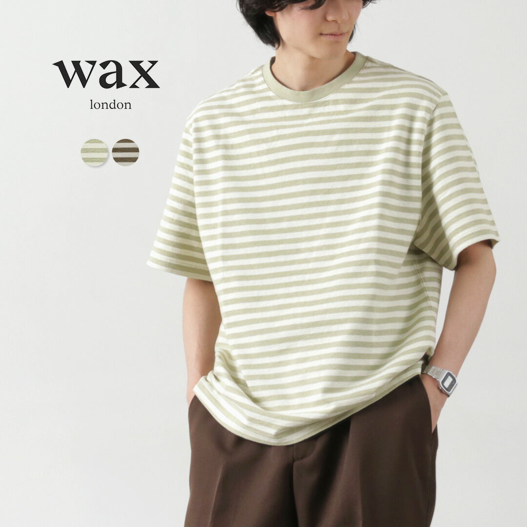 WAX LONDON（ワックスロンドン） ディーン ショートスリーブ ボーダーTシャツ ジョルトストライプ / メンズ トップス 半袖 柄 綿100 コットン DEAN SS TEE / JOLT STRIPE