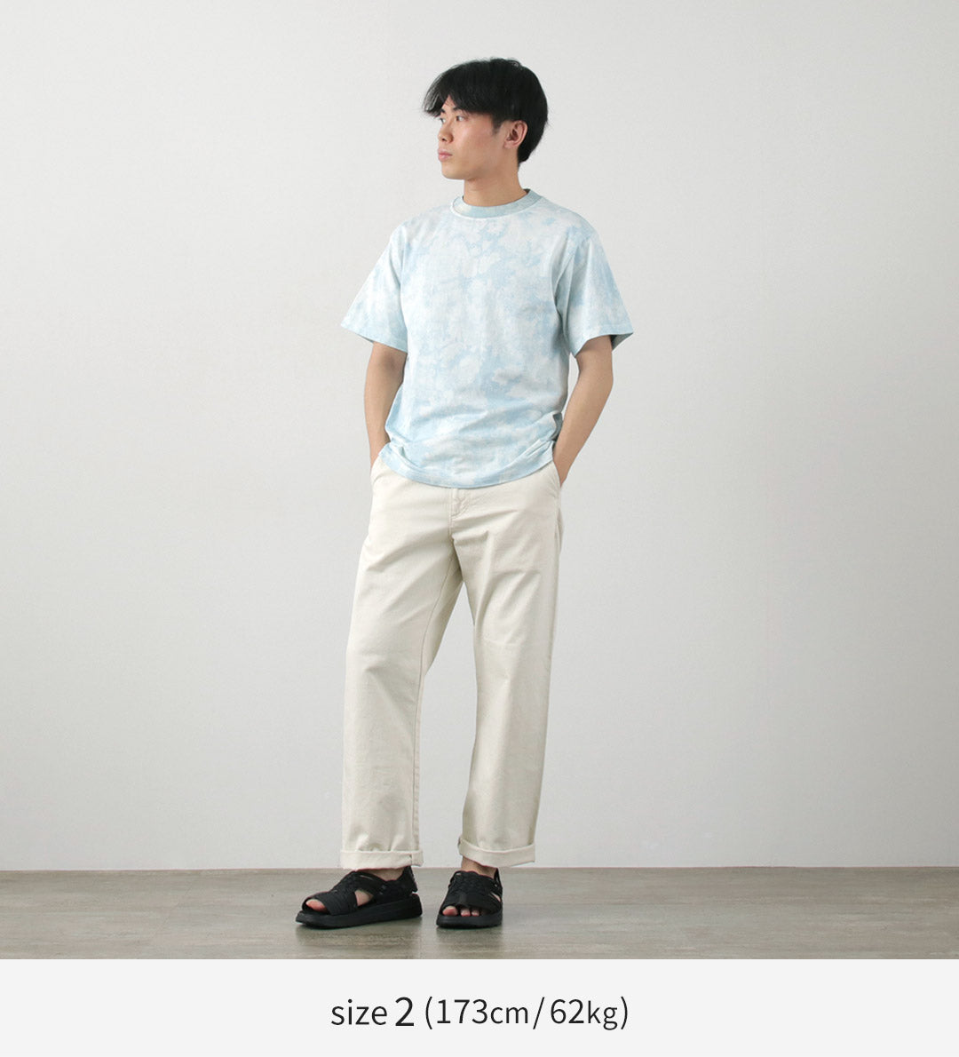 YONETOMI NEW BASIC（ヨネトミニューベーシック） Yonetomi×Watanabe&#8217;s ガーメントダイ Tシャツ / メンズ 半袖 綿100％ コットン タイダイ 製品染め 藍染め 日本製 Yonetomi NEW BASIC GARMENT DYE T-SHIRT