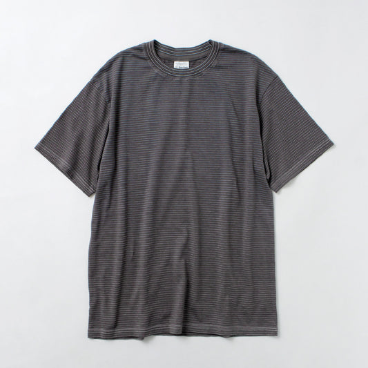 YONETOMI NEW BASIC（ヨネトミニューベーシック） ガーメントダイ ボーダーTシャツ