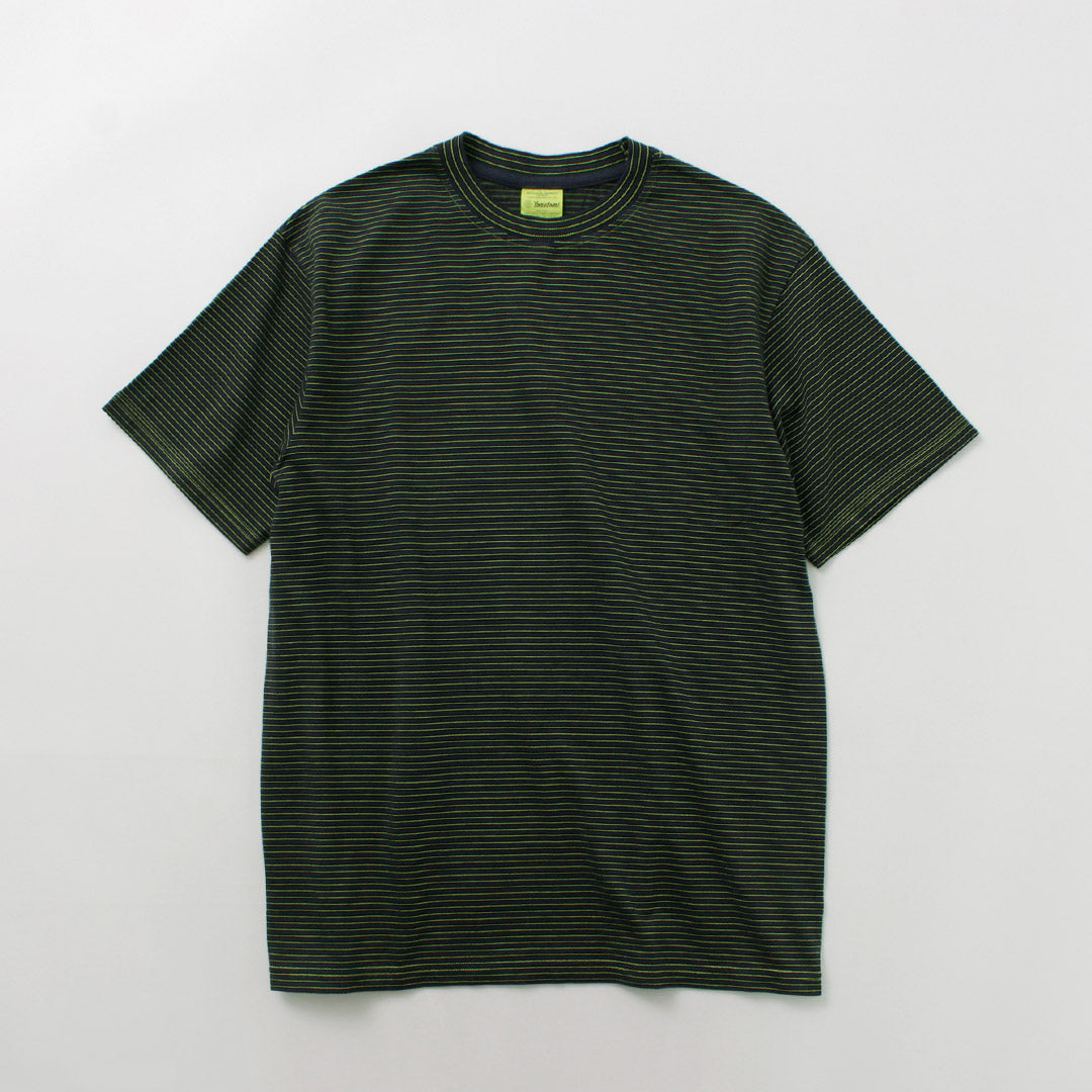 【20％OFF】YONETOMI NEW BASIC（ヨネトミニューベーシック） ガーメントダイ ボーダーTシャツ 2024年モデル