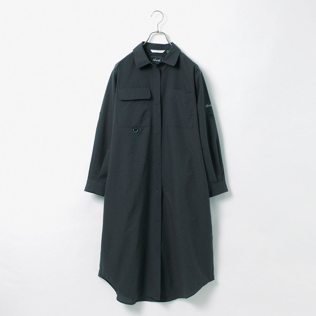 NANGA（ナンガ） エアクロス コンフィーワンピース / レディース シャツワンピース レジャー アウトドア 長袖 AIR CLOTH COMFY ONEPIECE