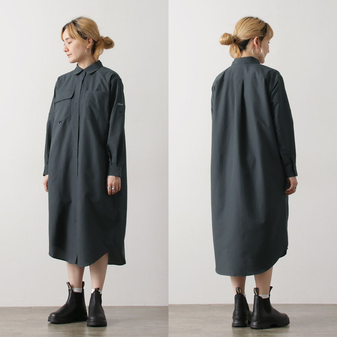 NANGA（ナンガ） エアクロス コンフィーワンピース / レディース シャツワンピース レジャー アウトドア 長袖 AIR CLOTH COMFY ONEPIECE