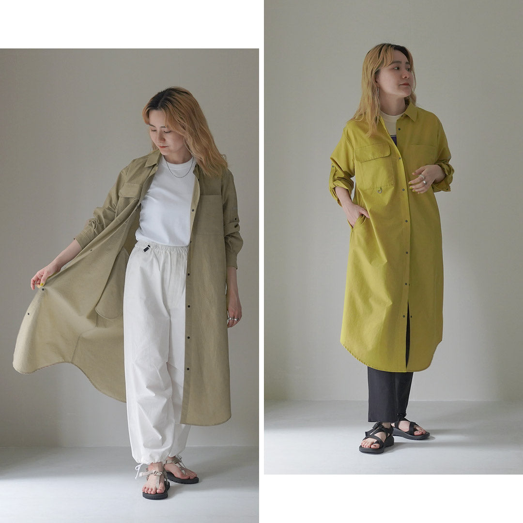 NANGA（ナンガ） エアクロス コンフィーワンピース / レディース シャツワンピース レジャー アウトドア 長袖 AIR CLOTH COMFY ONEPIECE