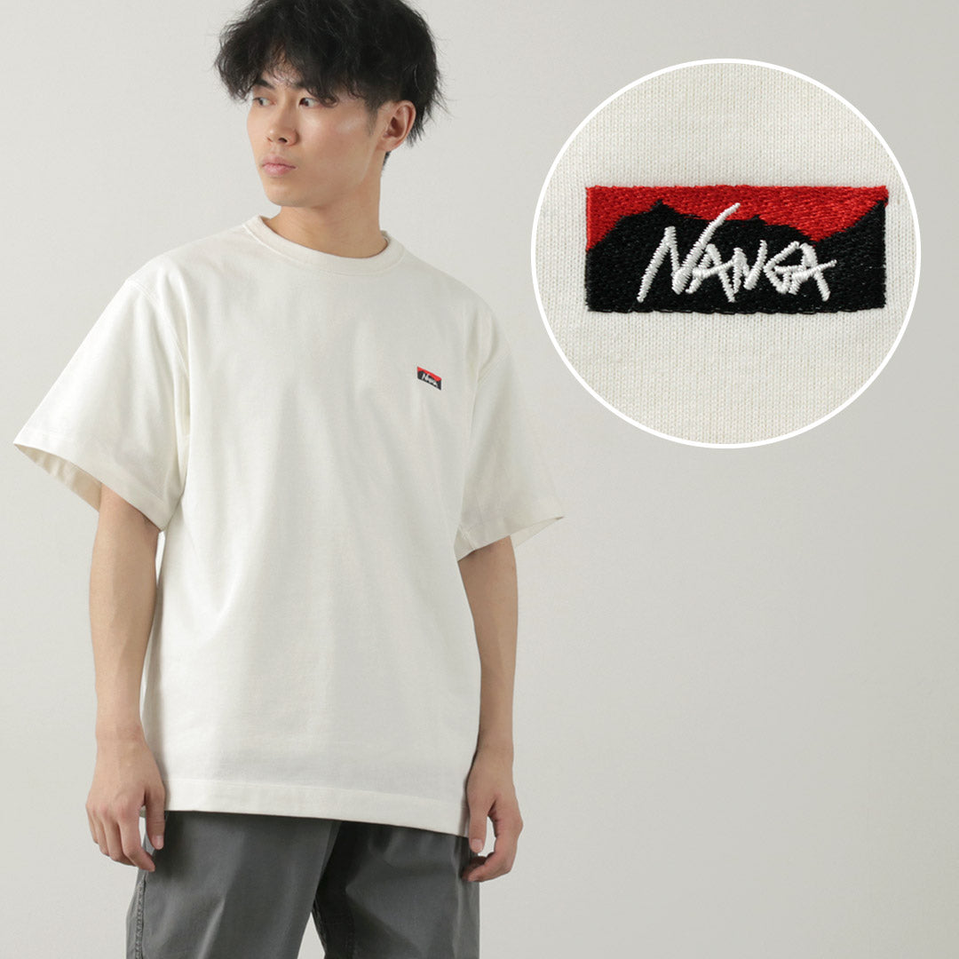 NANGA（ナンガ） エコハイブリッド ボックスロゴ エンブロイダリー Tシャツ