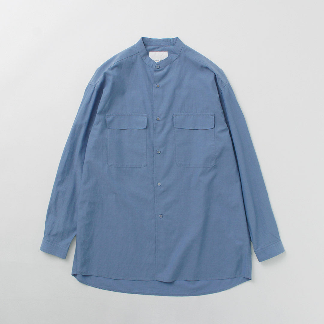 WHITE MOUNTAINEERING（ホワイトマウンテニアリング） バンドカラーシャツ / メンズ 長袖 日本製 BAND COLLAR SHIRT Repose Wear