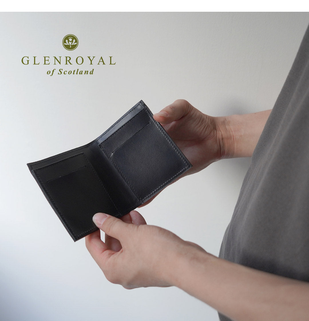 【正規品】GLENROYAL（グレンロイヤル） コンパクト ミニ ウォレット / ミニ財布 二つ折り メンズ 本革 ブライドルレザー 03-5824 COMPACT MINI WALLET