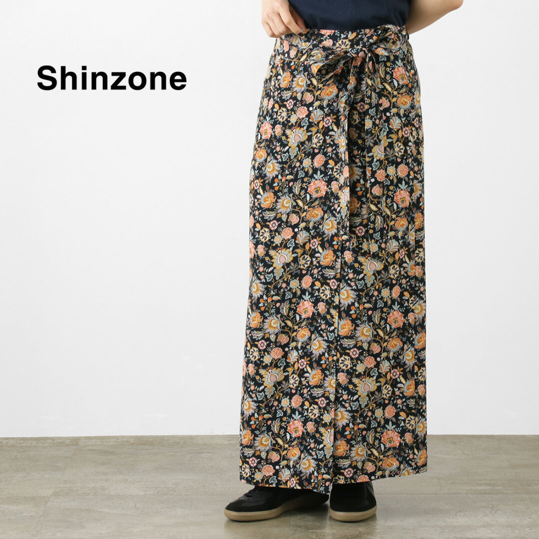 SHINZONE（シンゾーン） オリエンタル フラワースカート / ラップ 巻き ロング マキシ丈 花柄 総柄 日本製 24SMSSK05 oriental FLOWER SK