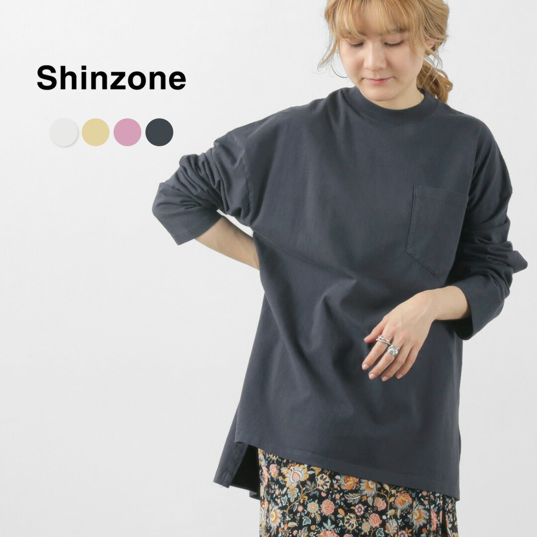 SHINZONE（シンゾーン） サイドスリット ロングスリーブ T / レディース トップス ロンT カットソー 長袖 無地 Tシャツ 綿 日本製 24SMSCU02 SIDE SLIT LONG TEE