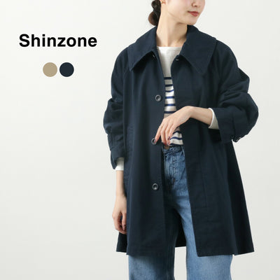 SHINZONE（シンゾーン） コットン テントコート / レディース ライトアウター 綿 ミドル丈 無地 日本製 24SMSCO01 COTTON TENT COAT