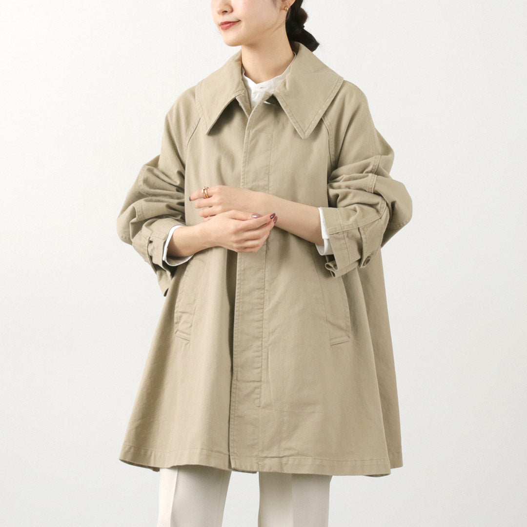 SHINZONE（シンゾーン） コットン テントコート / レディース ライトアウター 綿 ミドル丈 無地 日本製 24SMSCO01 COTTON TENT COAT