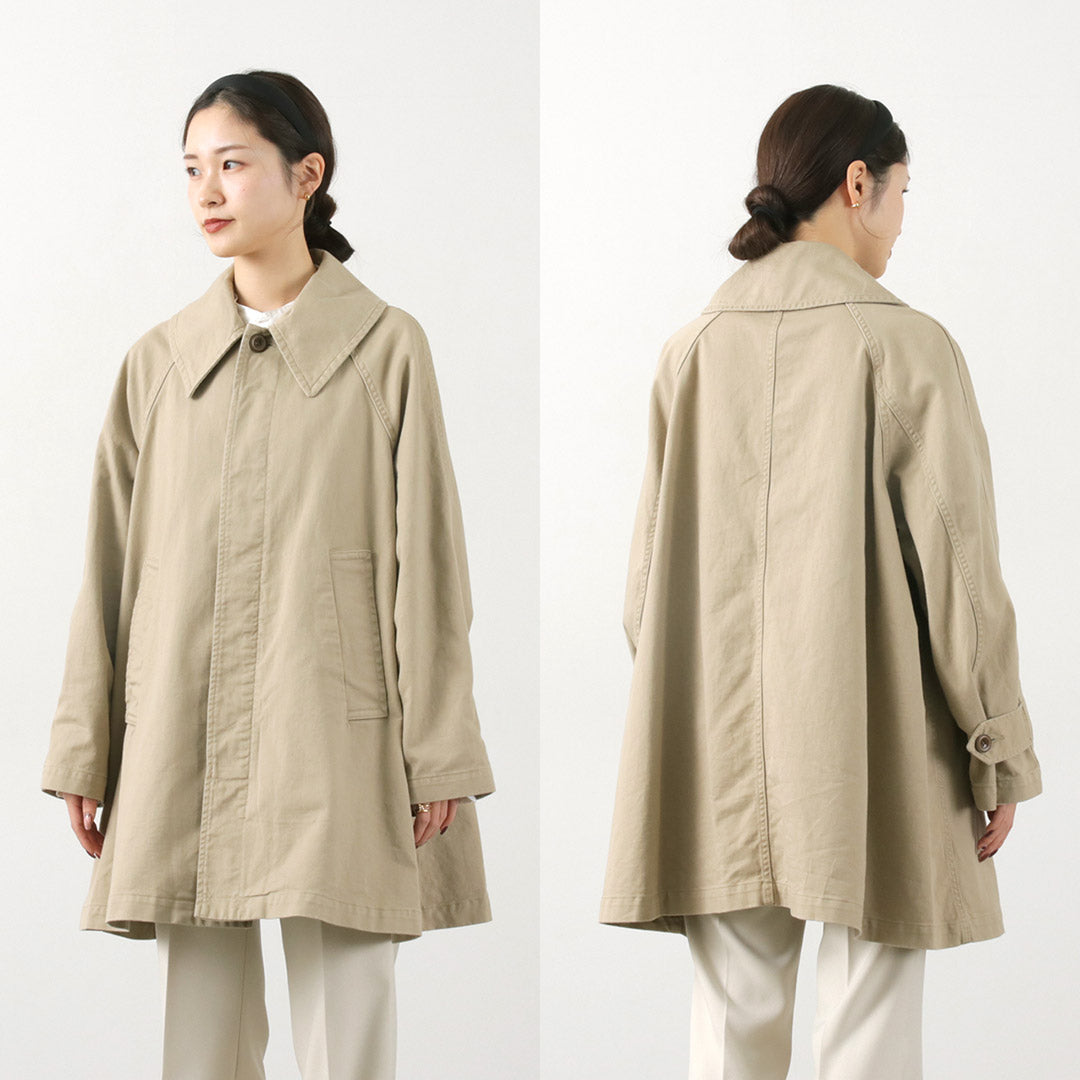 SHINZONE（シンゾーン） コットン テントコート / レディース ライトアウター 綿 ミドル丈 無地 日本製 24SMSCO01 COTTON TENT COAT