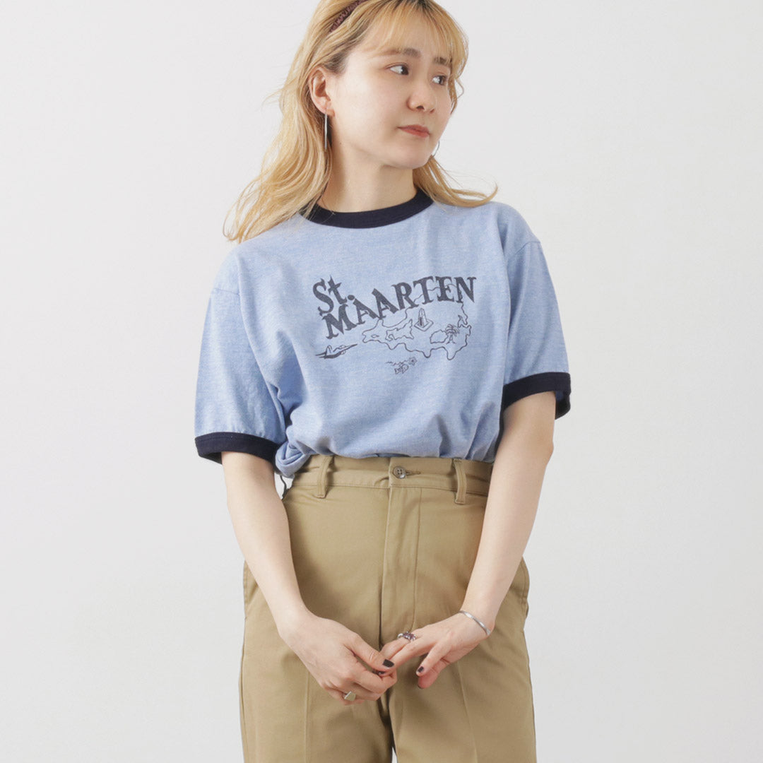 SHINZONE（シンゾーン） セントマーチン リンガーTEE / レディース Tシャツ 半袖 プリント 日本製 24SMSCU10 ST.MAARTEN TEE