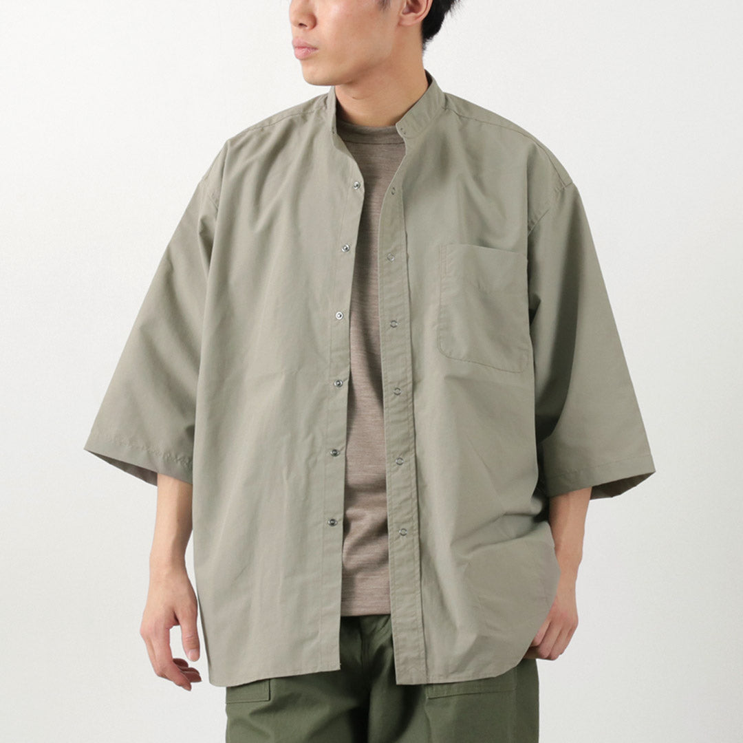 BURLAP OUTFITTER（バーラップアウトフィッター） 7分袖 バンドカラー シャツ / メンズ ナイロン 速乾 UVカット アウトドア 3/4 B.C.SHIRT