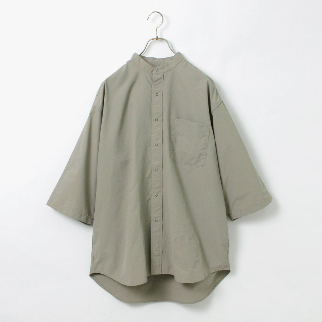 BURLAP OUTFITTER（バーラップアウトフィッター） 7分袖 バンドカラー シャツ / メンズ ナイロン 速乾 UVカット アウトドア 3/4 B.C.SHIRT