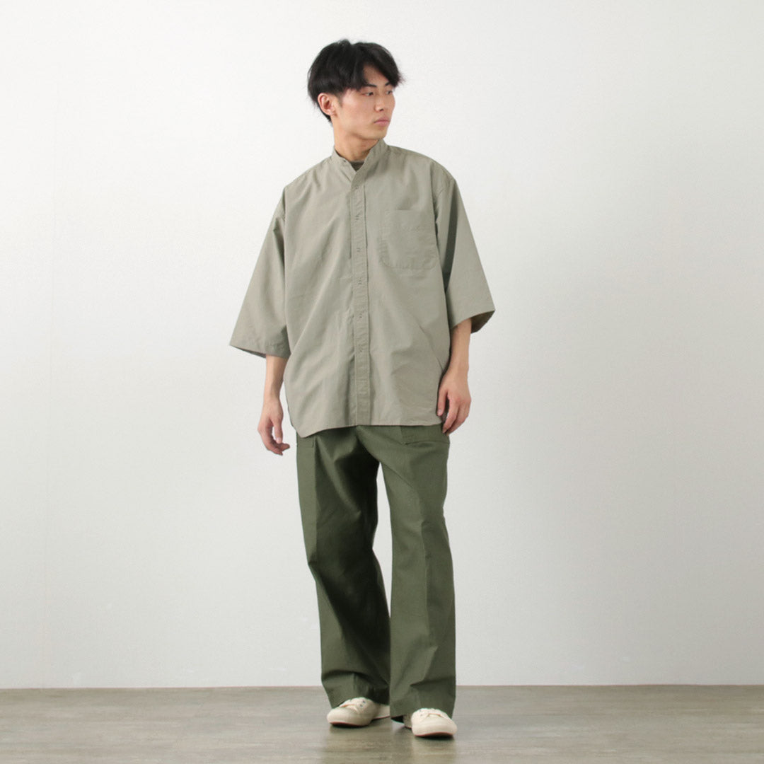 BURLAP OUTFITTER（バーラップアウトフィッター） 7分袖 バンドカラー シャツ / メンズ ナイロン 速乾 UVカット アウトドア 3/4 B.C.SHIRT