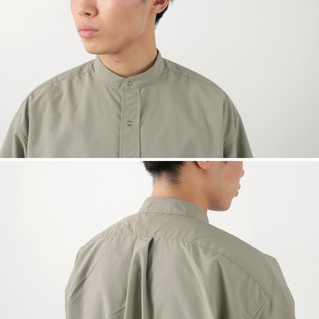 BURLAP OUTFITTER（バーラップアウトフィッター） 7分袖 バンドカラー シャツ / メンズ ナイロン 速乾 UVカット アウトドア 3/4 B.C.SHIRT