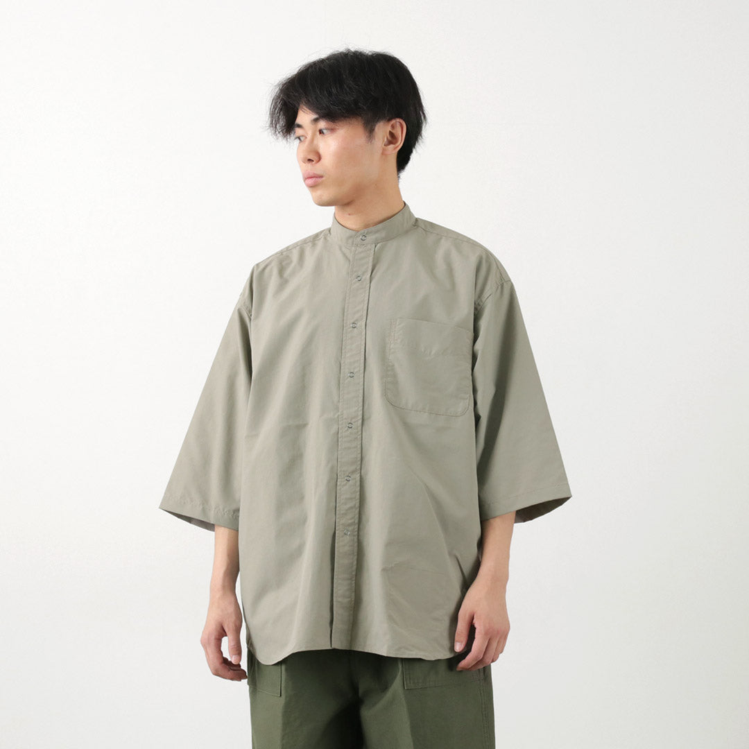 BURLAP OUTFITTER（バーラップアウトフィッター） 7分袖 バンドカラー シャツ / メンズ ナイロン 速乾 UVカット アウトドア 3/4 B.C.SHIRT