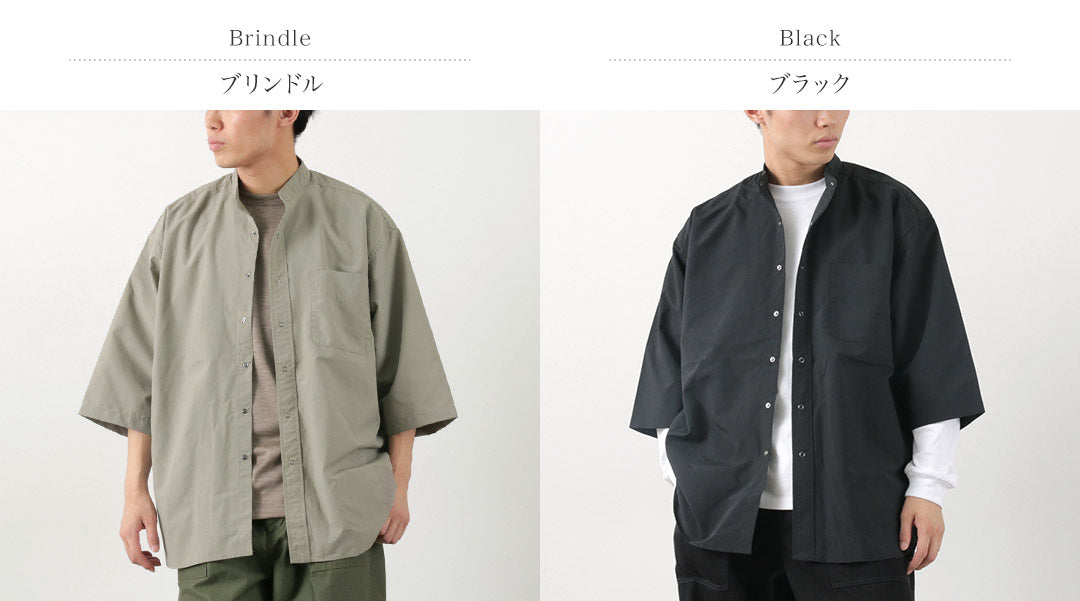 BURLAP OUTFITTER（バーラップアウトフィッター） 7分袖 バンドカラー シャツ / メンズ ナイロン 速乾 UVカット アウトドア 3/4 B.C.SHIRT