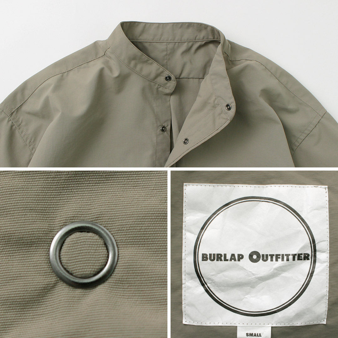 BURLAP OUTFITTER（バーラップアウトフィッター） 7分袖 バンドカラー シャツ / メンズ ナイロン 速乾 UVカット アウトドア 3/4 B.C.SHIRT