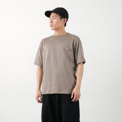 BURLAP OUTFITTER（バーラップアウトフィッター） ショートスリーブ メリノウール ポケットTシャツ / メンズ 半袖 速乾 抗菌 防臭 アウトドア S/S MERINO POCKET TEE