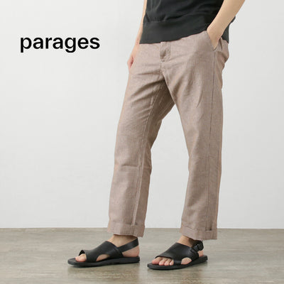 PARAGES（パハージ） ヨガ パンツ リネンコットン / メンズ イージーパンツ ストライプ YOGA PANTS L/C