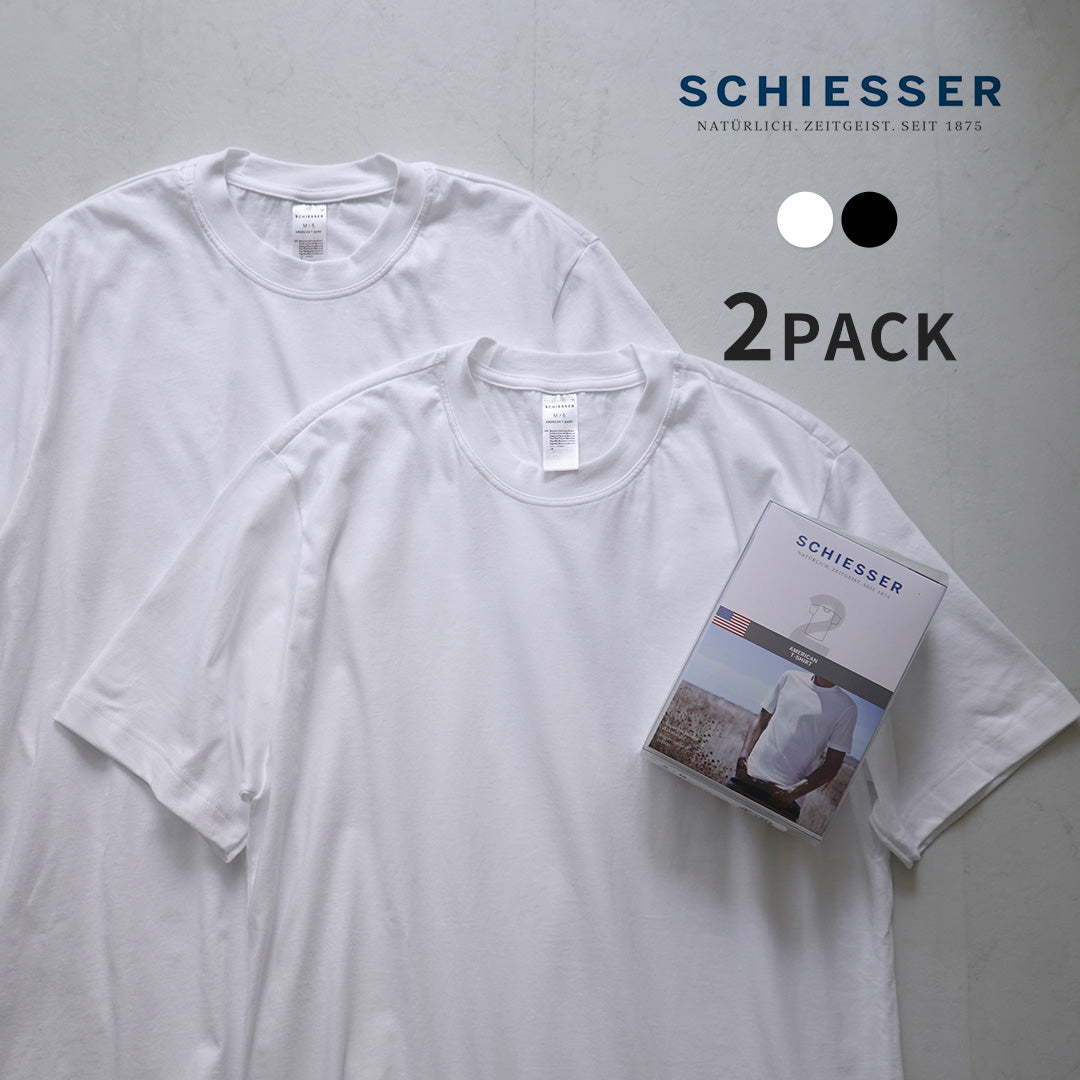 SCHIESSER（シーサー） アメリカン クルーネック 2パックTシャツ