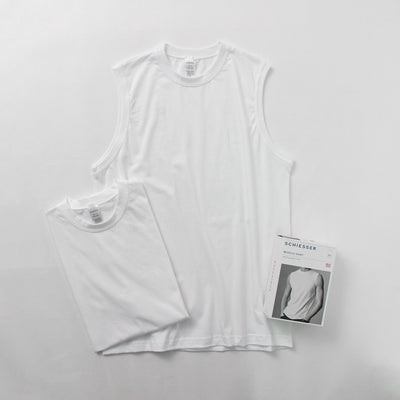SCHIESSER（シーサー） アメリカン ノースリーブ 2パックTシャツ / メンズ トップス クルーネック 無地 綿 コットン 2枚1組 AMERICAN T-SHIRT Singlet 2Packs