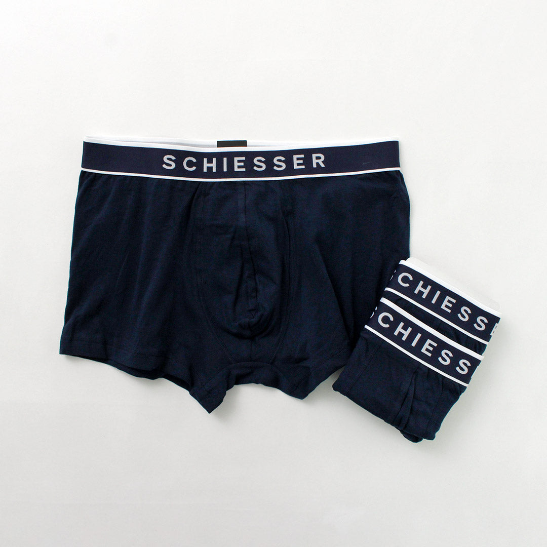 SCHIESSER（シーサー） ロゴ ボクサーパンツ / メンズ アンダーウェア 下着 無地 綿 コットン ストレッチ 3枚1組 95/5 MULTIPACKS Shorts 3Packs