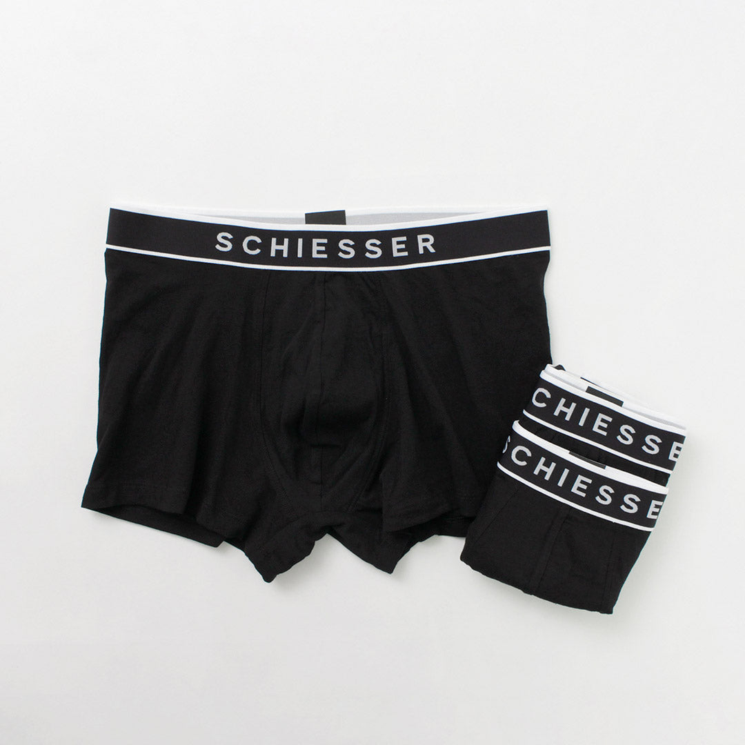 SCHIESSER（シーサー） ロゴ ボクサーパンツ / メンズ アンダーウェア 下着 無地 綿 コットン ストレッチ 3枚1組 95/5 MULTIPACKS Shorts 3Packs