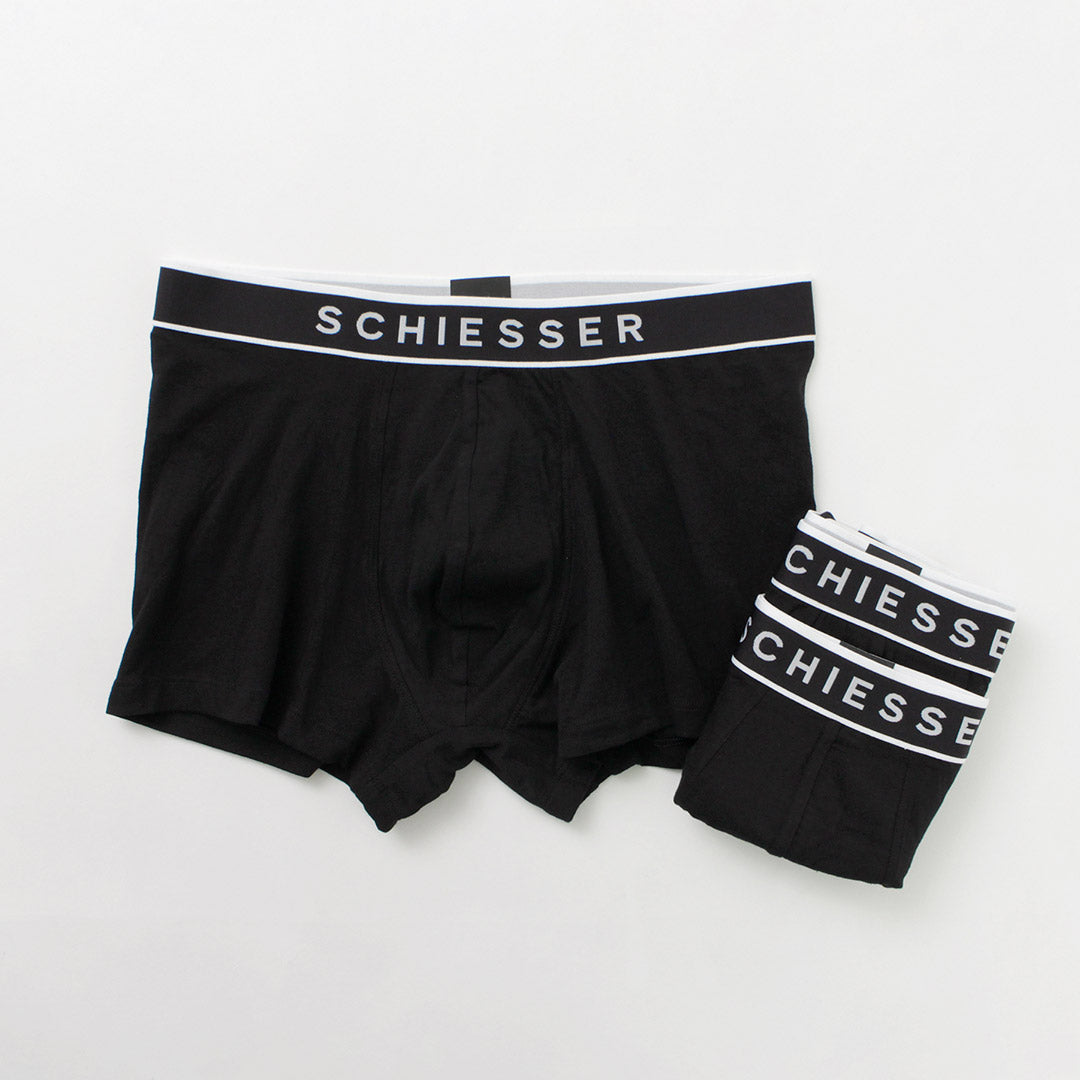 SCHIESSER（シーサー） ロゴ ボクサーパンツ / メンズ アンダーウェア 下着 無地 綿 コットン ストレッチ 3枚1組 95/5 MULTIPACKS Shorts 3Packs