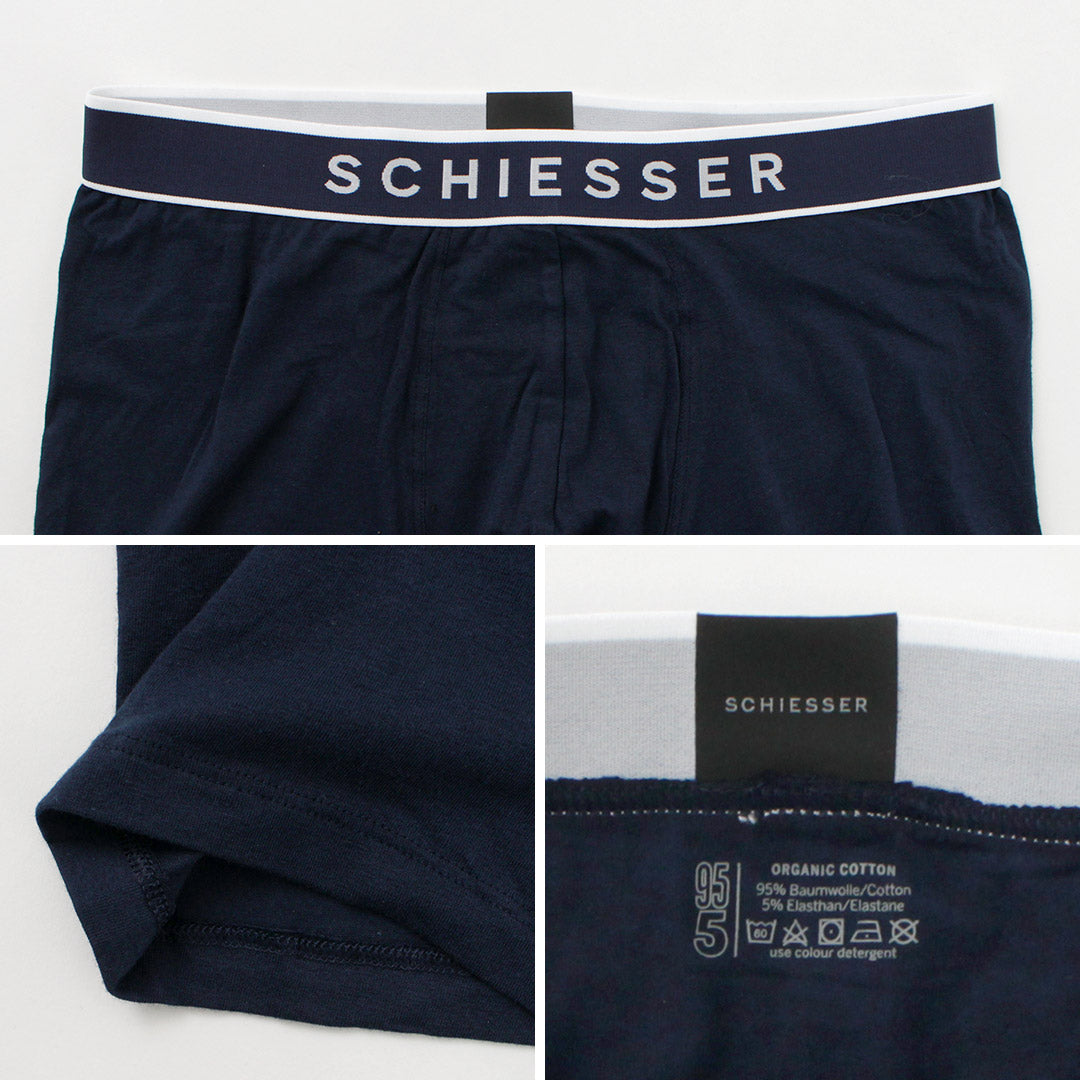 SCHIESSER（シーサー） ロゴ ボクサーパンツ / メンズ アンダーウェア 下着 無地 綿 コットン ストレッチ 3枚1組 95/5 MULTIPACKS Shorts 3Packs