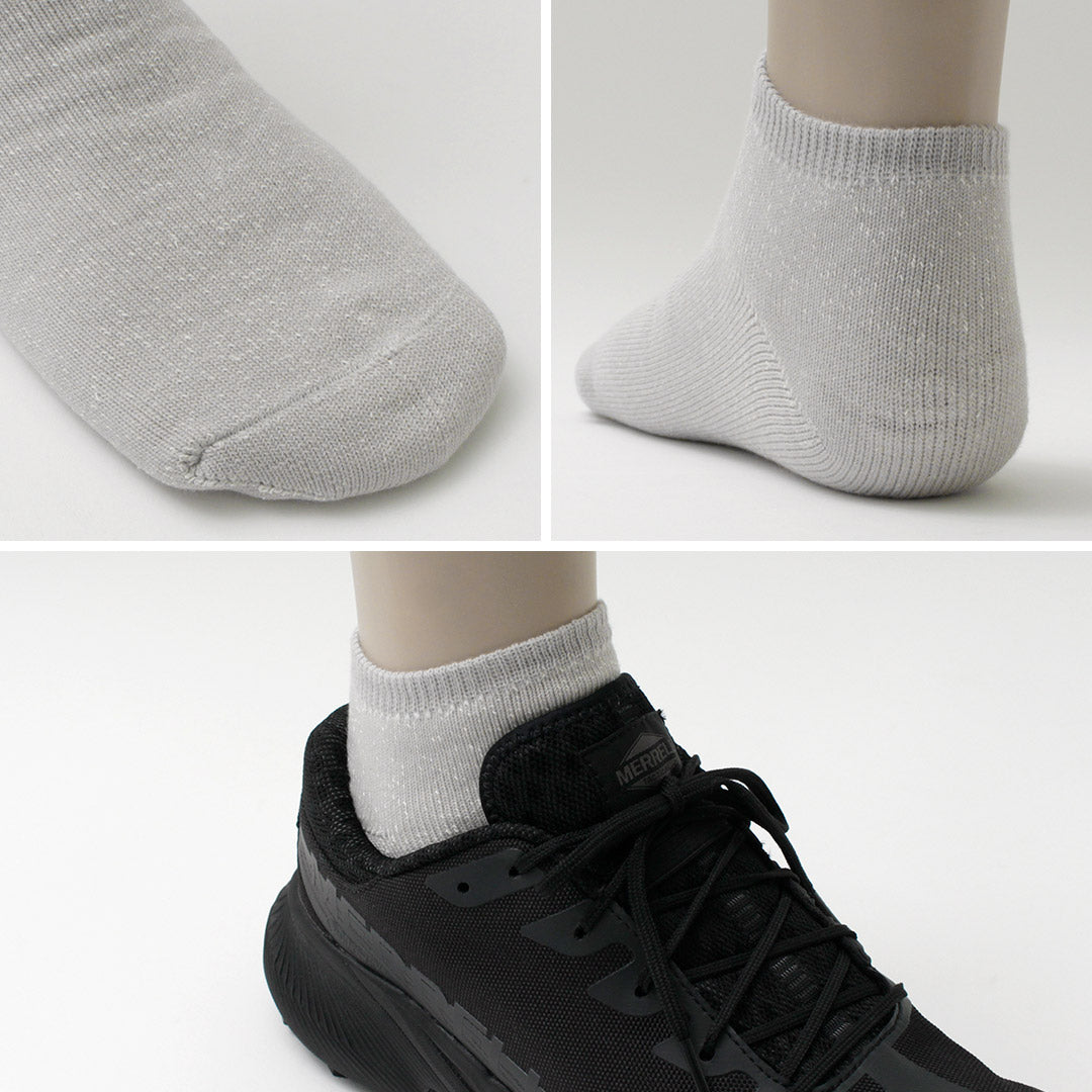 ROTOTO(ロトト）和紙パイル ショートソックス / メンズ レディース ユニセックス 靴下 綿 和紙 日本製 WASHI PILE SHORT SOCKS R1512