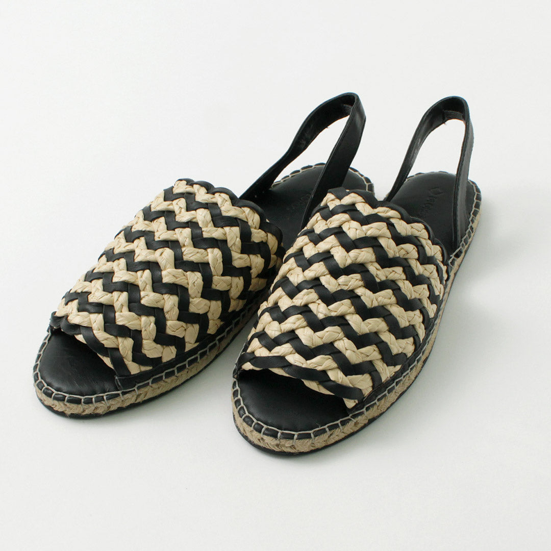 D’LORDS（ディローズ） スリングバック エスパドリーユ / レディース サンダル フラット レザー SlingBack Espadrilles