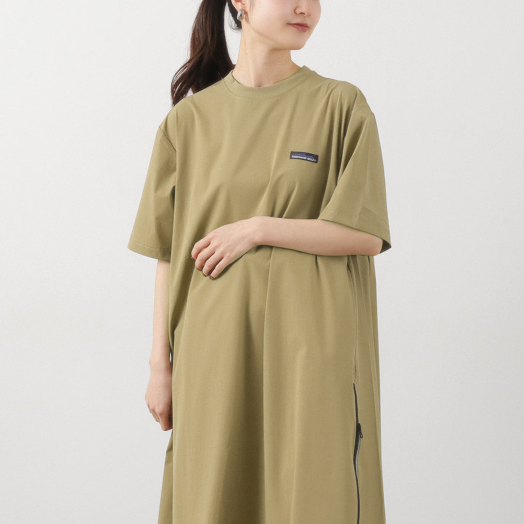 THOUSAND MILE（サウザンドマイル） ショートスリーブ ドレス / レディース ワンピース ロング マキシ 撥水 スリット アウトドア レジャー SHORT SLEEVE DRESS