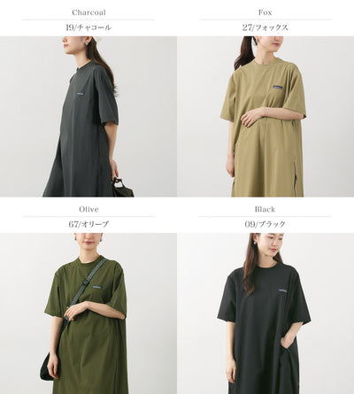 THOUSAND MILE（サウザンドマイル） ショートスリーブ ドレス / レディース ワンピース ロング マキシ 撥水 スリット アウトドア レジャー SHORT SLEEVE DRESS