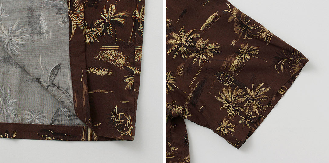 TWO PALMS（トゥーパームス） ハワイアンシャツ ゴールデンヴィンテージ / メンズ アロハシャツ 開襟 オープンカラー 半袖 総柄 S/S Hawaiian Shirt / Rayon Golden Vintage