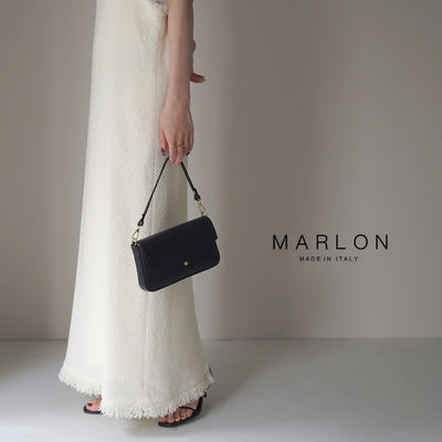 MARLON（マーロン） レザー バゲットバッグ / レディース ハンドバッグ ショルダー 2WAY フォーマル 本革 牛革 カウレザー Leather Baguete Bag