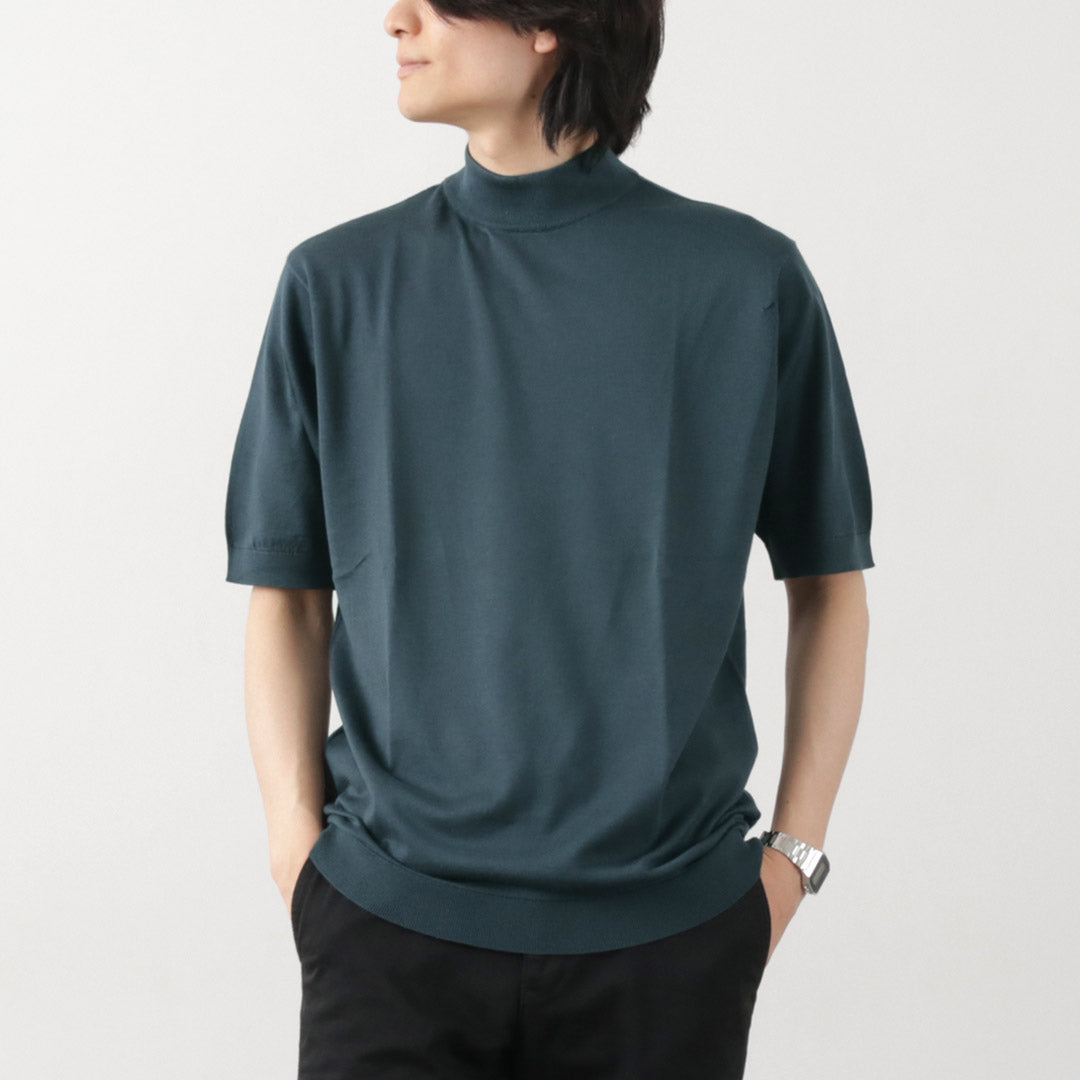 JOHN SMEDLEY（ジョンスメドレー） シーアイランドコットン 30ゲージ モックネック ニット / メンズ トップス Tシャツ  半袖｜ROCOCO ONLINE STORE