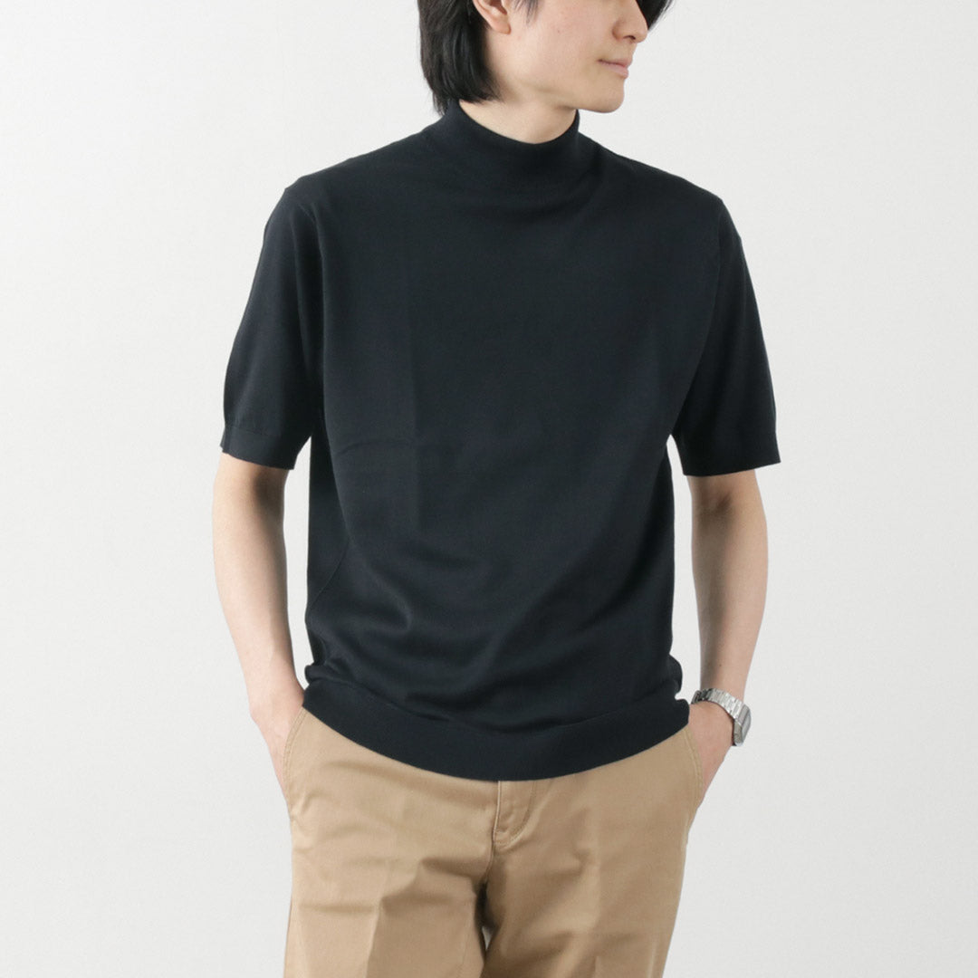 JOHN SMEDLEY（ジョンスメドレー） シーアイランドコットン 30ゲージ モックネック ニット / メンズ トップス Tシャツ  半袖｜ROCOCO ONLINE STORE