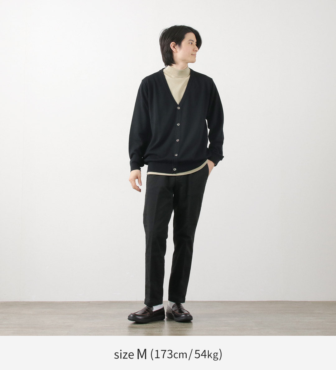 JOHN SMEDLEY（ジョンスメドレー） シーアイランドコットン 30ゲージ モックネック ニット / メンズ トップス Tシャツ 半袖 無地 綿 コットン 薄手 イギリス製 sea island cotton 30G mock neck knit
