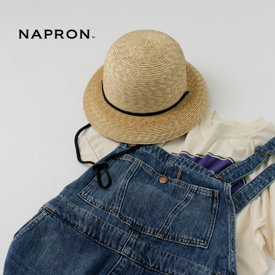 NAPRON（ナプロン） ストロー ベルハット / レディース 帽子 麦わら あご紐 夏 日本製 STRAW BELL HAT