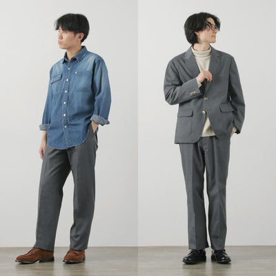 【期間限定30％OFF】FREEMANS SPORTING CLUB（フリーマンズ スポーティング クラブ） ブリーカー トラウザー / メンズ ボトムス スラックス センタープレス BLEECKER TROUSERS  T/C